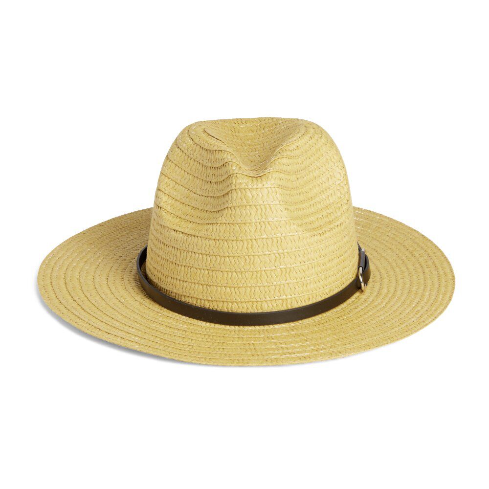 Chapeau papier tressé beige et noir T56/58