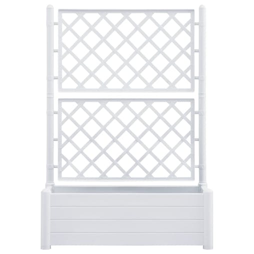 NNEVL Garden Planter with Trellis 100x43x142 cm PP White
