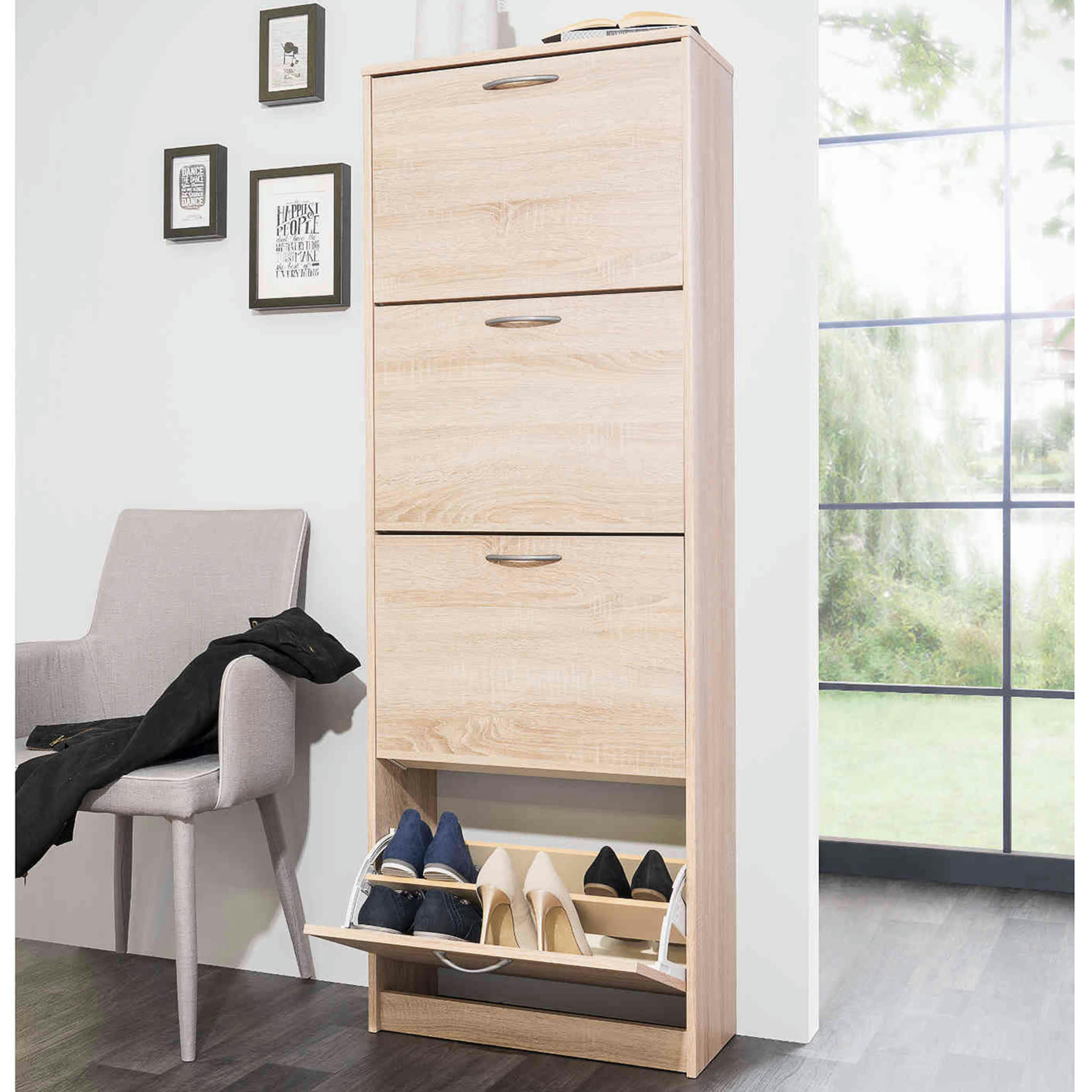 - Meuble à chaussures 4 tiroirs entre 12 et 22 paires