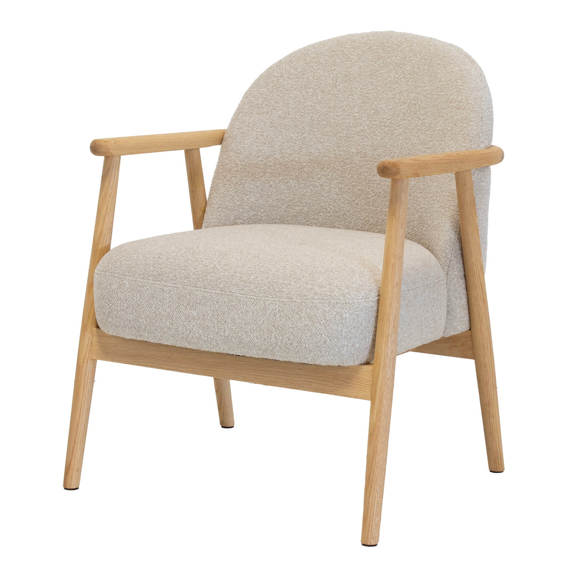 DÉJA Living Fauteuil Skövde - Beige Stof/Eiken - 65x72x81cm