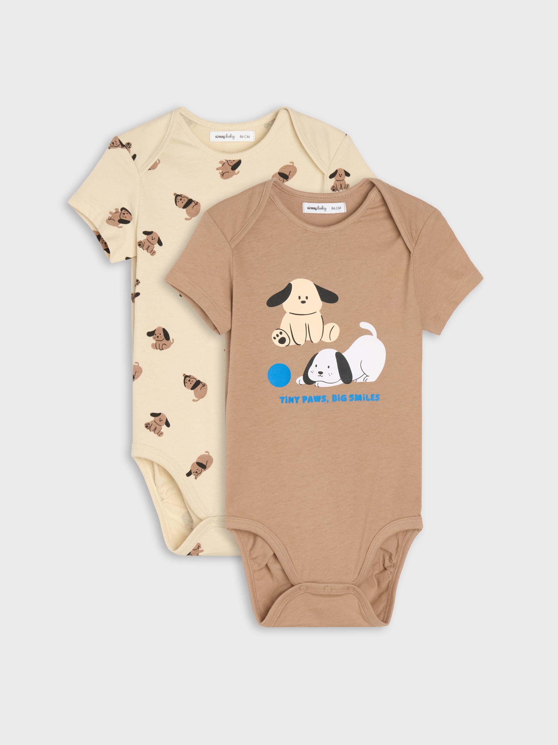 Bawełniane body z nadrukiem piesków 2 pack