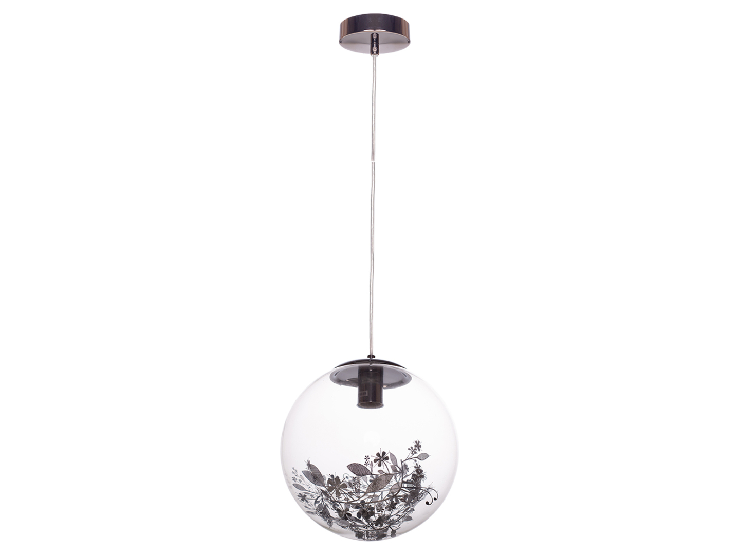 Lampa wisząca Flora szklana srebrna