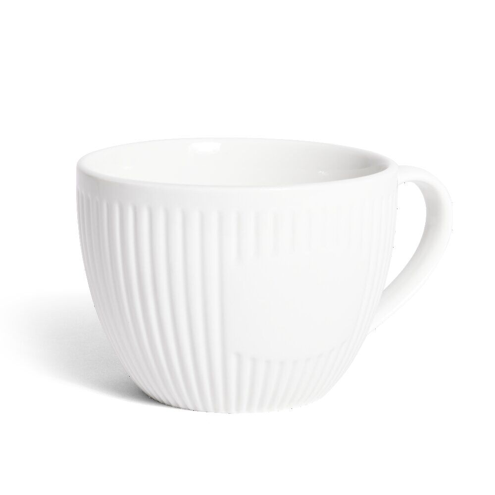 Tasse porcelaine 42cl strie embossée blanche