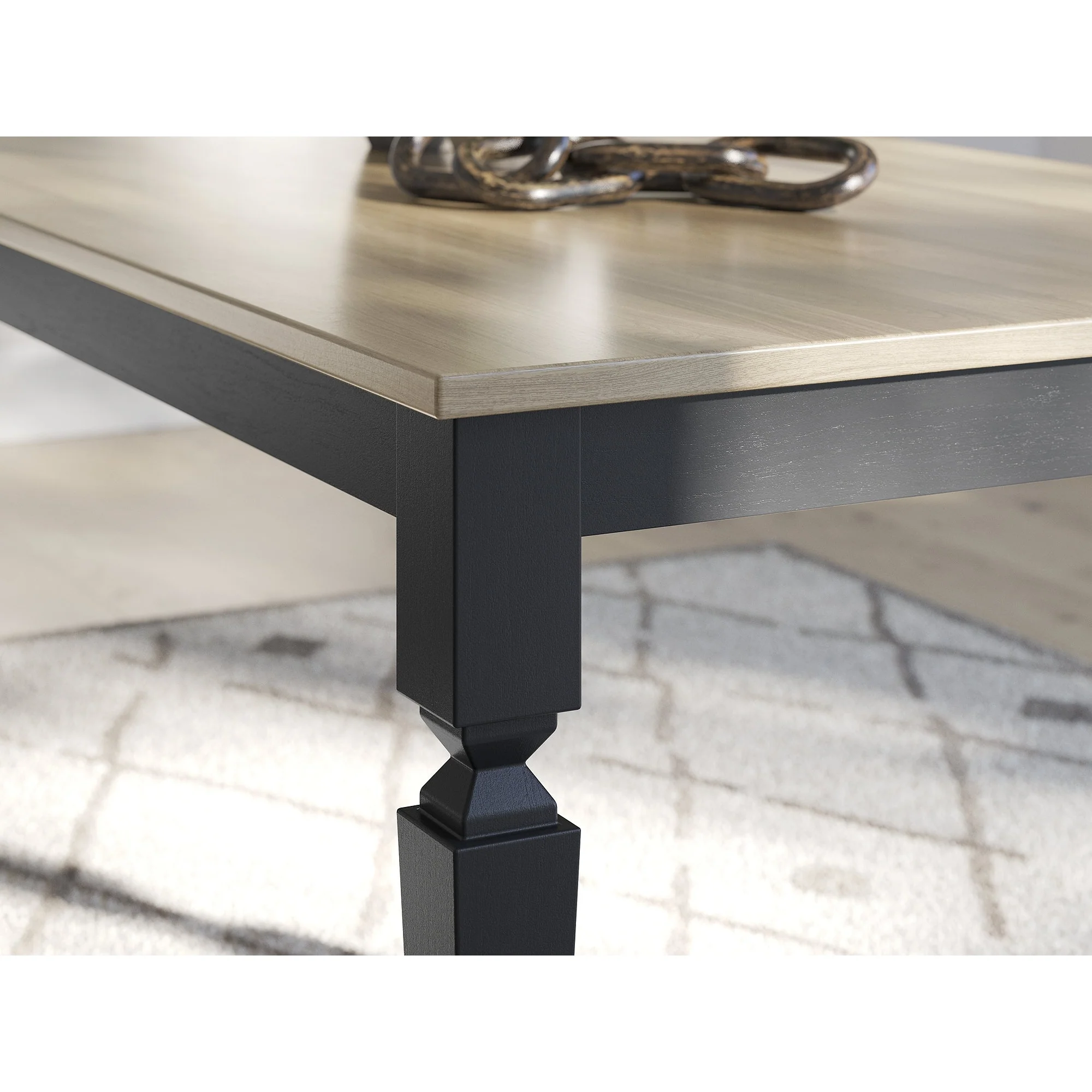 Signature Design by Ashley Mendinfort Grayish Brown/Black Rectangular Dining Room Table - 40 W x 72 D x 31 H