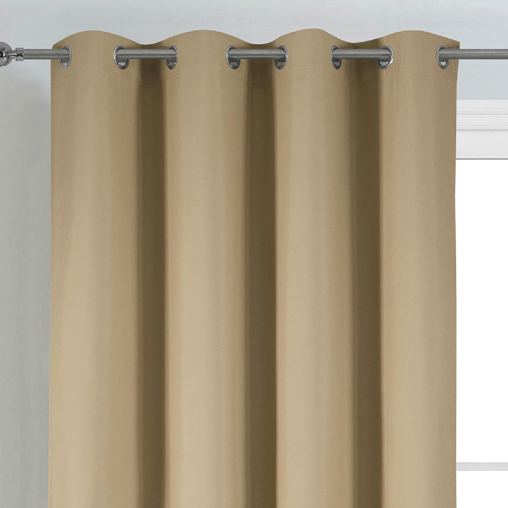 - Rideau déco uni occultant et thermique beige