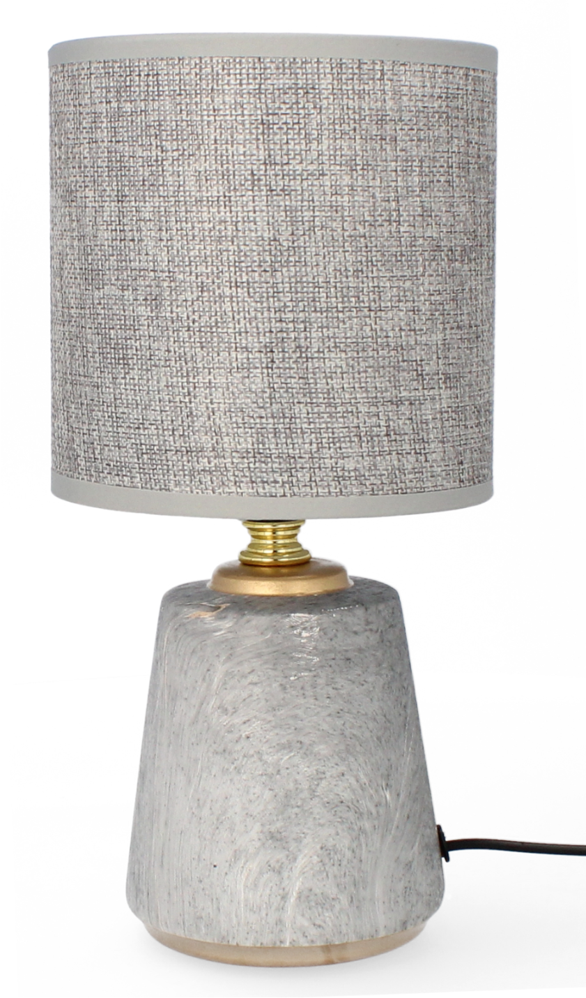 Lampa ceramiczna Livello 26,5 cm szara lampka nocna z kablem abażur