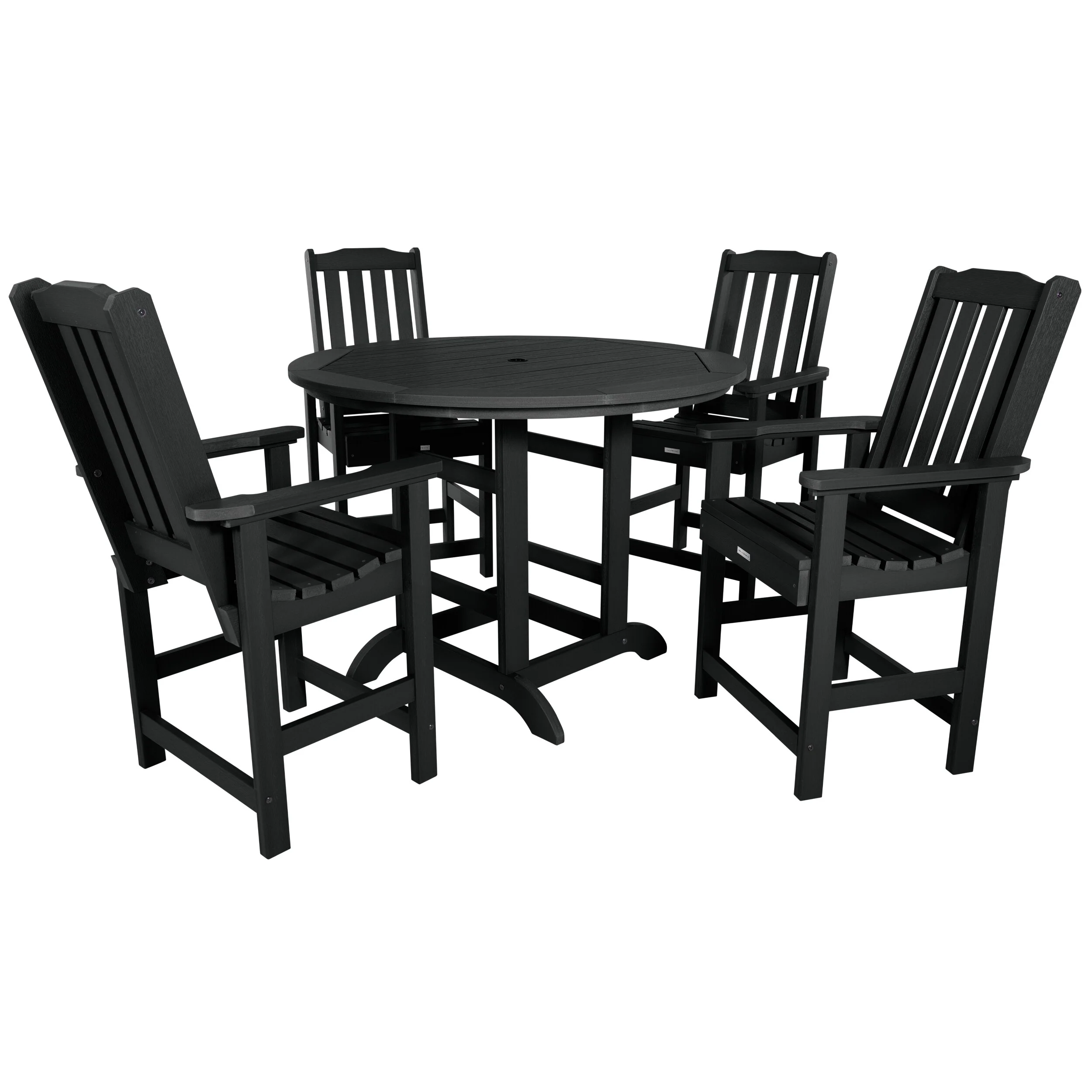 Lehigh 5-piece Outdoor Dining Set - 48 Round Table, Counter-height