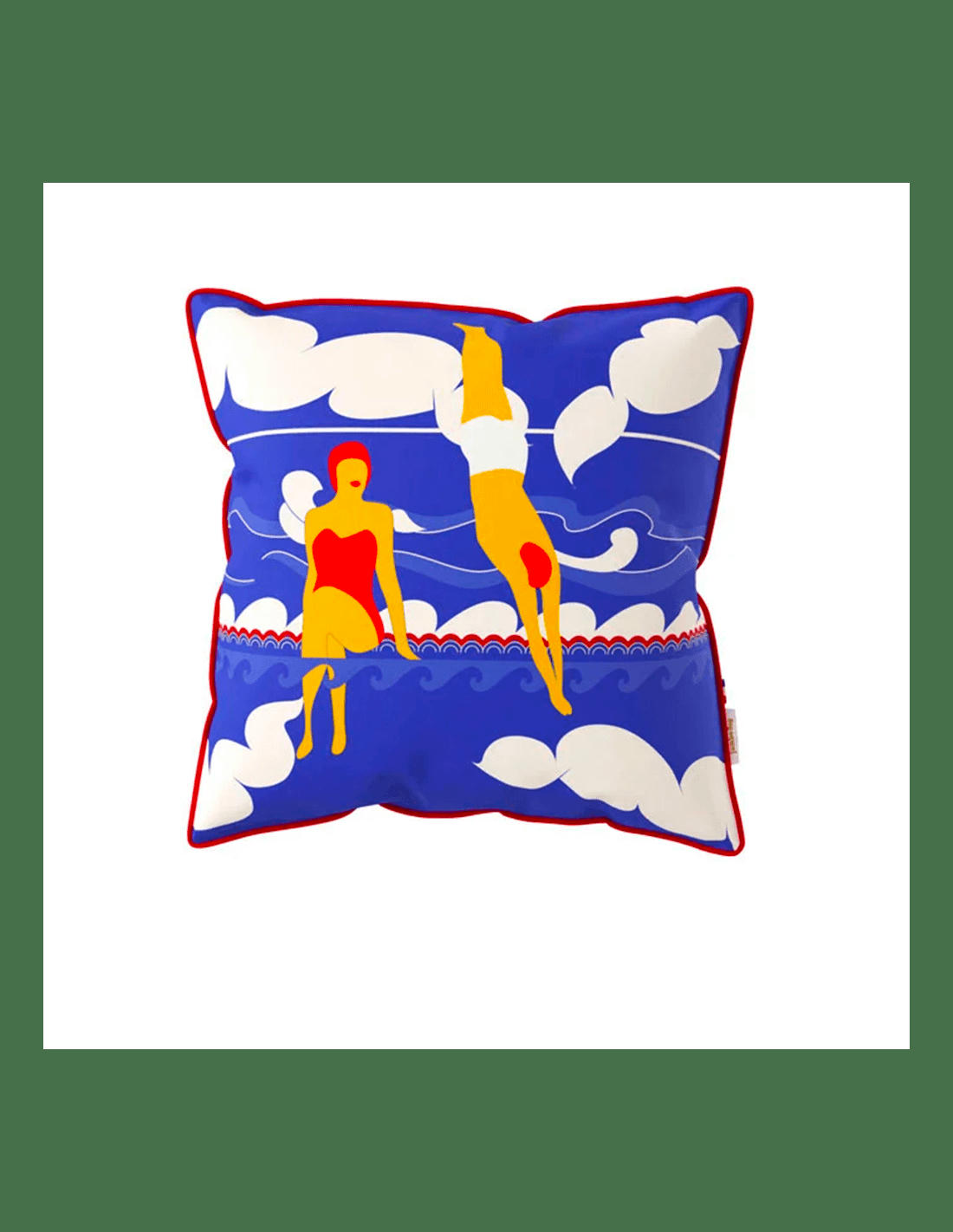 COUSSIN DÉCO - Coussin garni en tissu imprimé 45x45cm Baigneuse