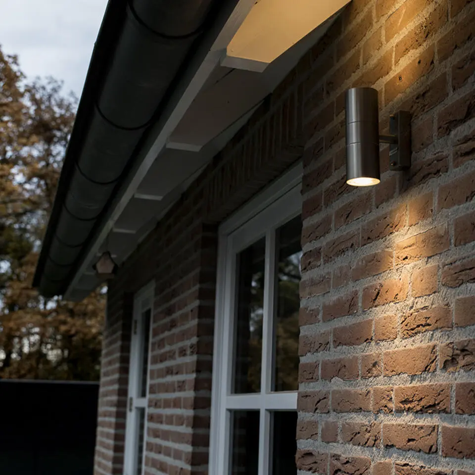 Qazqa up? en downlight lamp duo zilverkleurig gu10