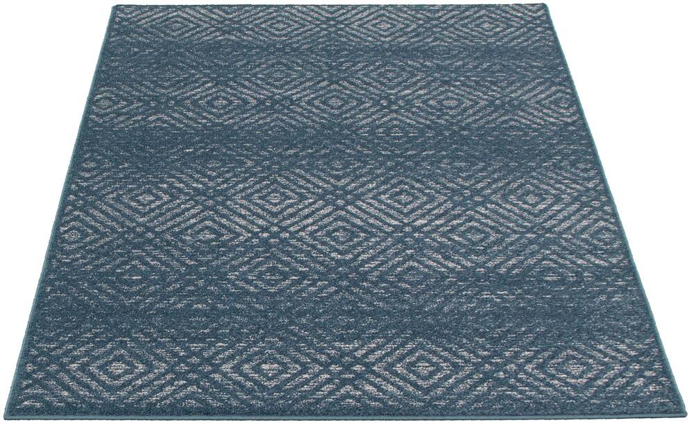 ECARPET Ember Rectangle Indoor Geometric Area Rug, Petrol, Assorted Sizes