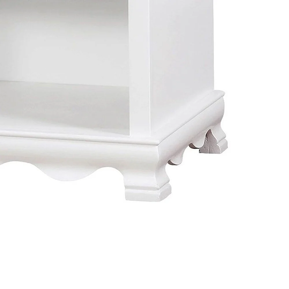 Wooden Nightstand with Bottom Shelf