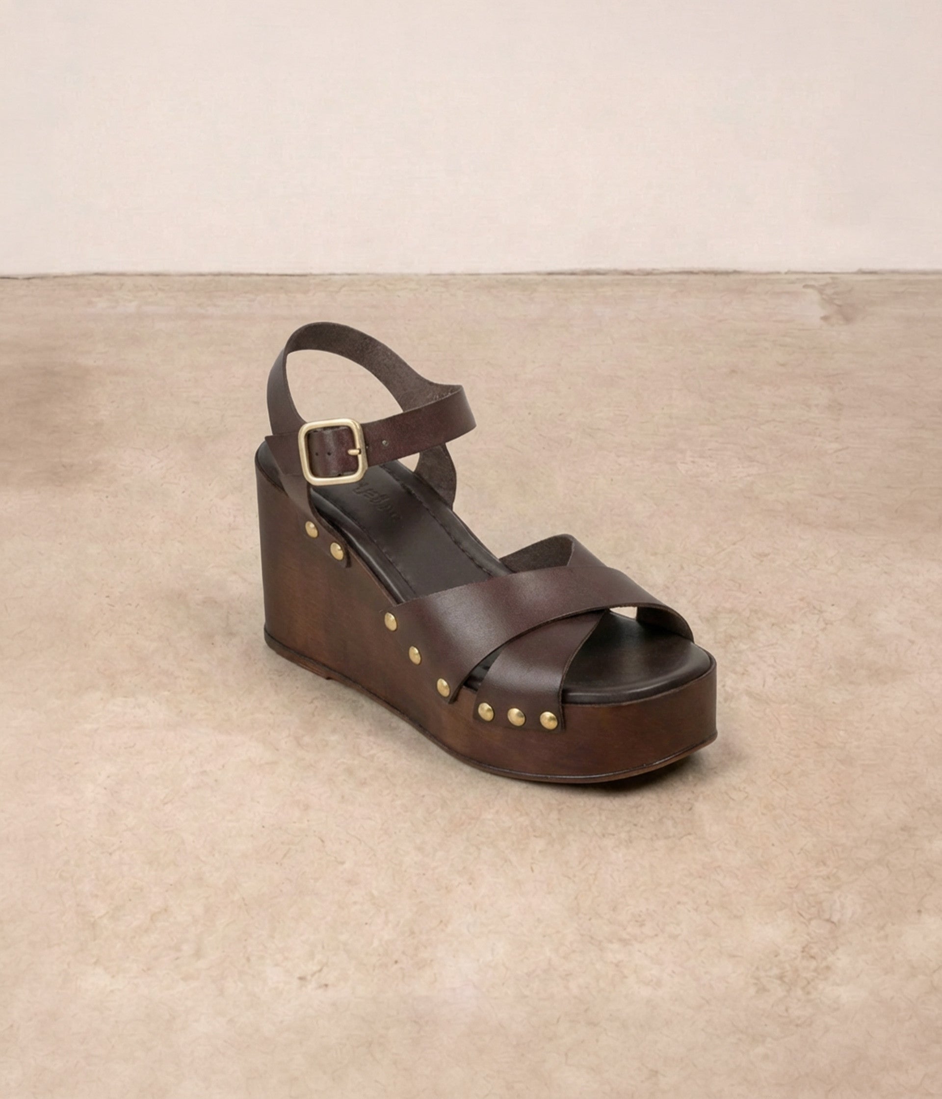 Sandales compensées chocolat Morgane