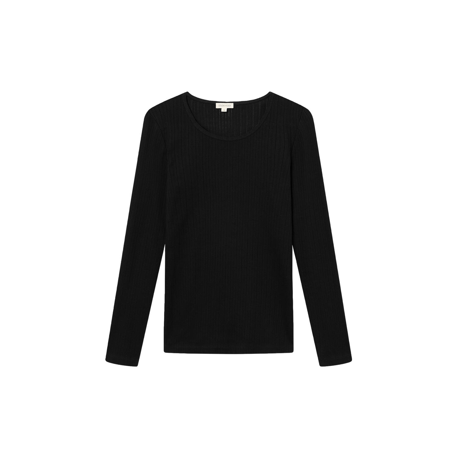 Gertrud pointelle bluse, black