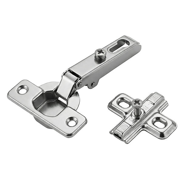 2 charnières invisibles key hole recouvrable acier nickelé Diall Ø26 mm 92°
