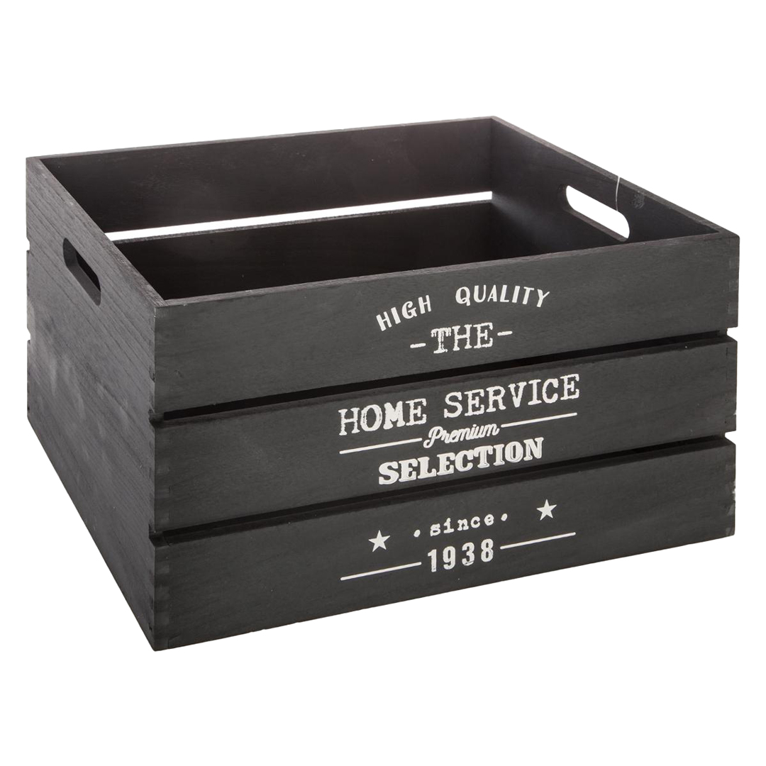 Caixa em madeira FACTORY cinza escuro