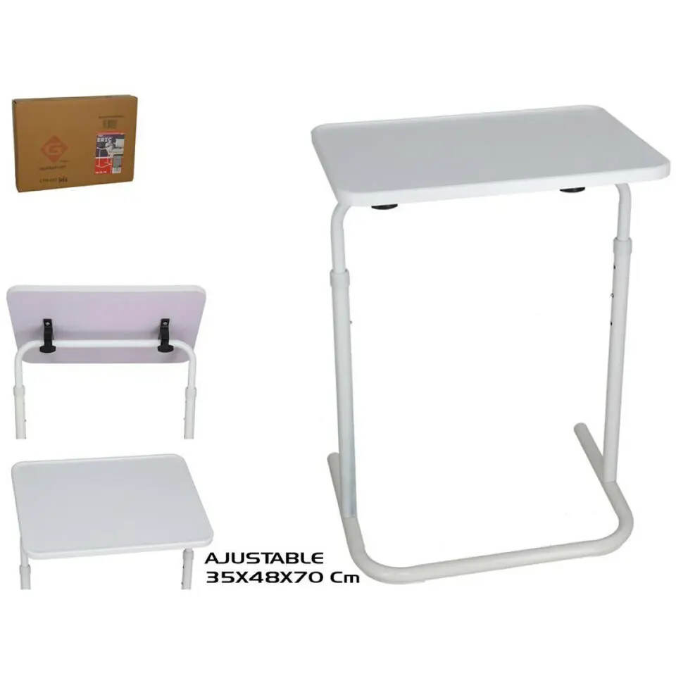 Gerimport Bijzettafel - wit - verstelbaar - 48x38 cm - klaptafel