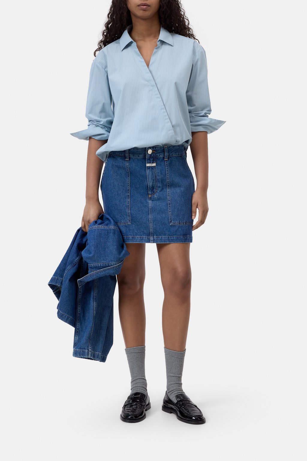Asymmetrische Baumwoll-Bluse