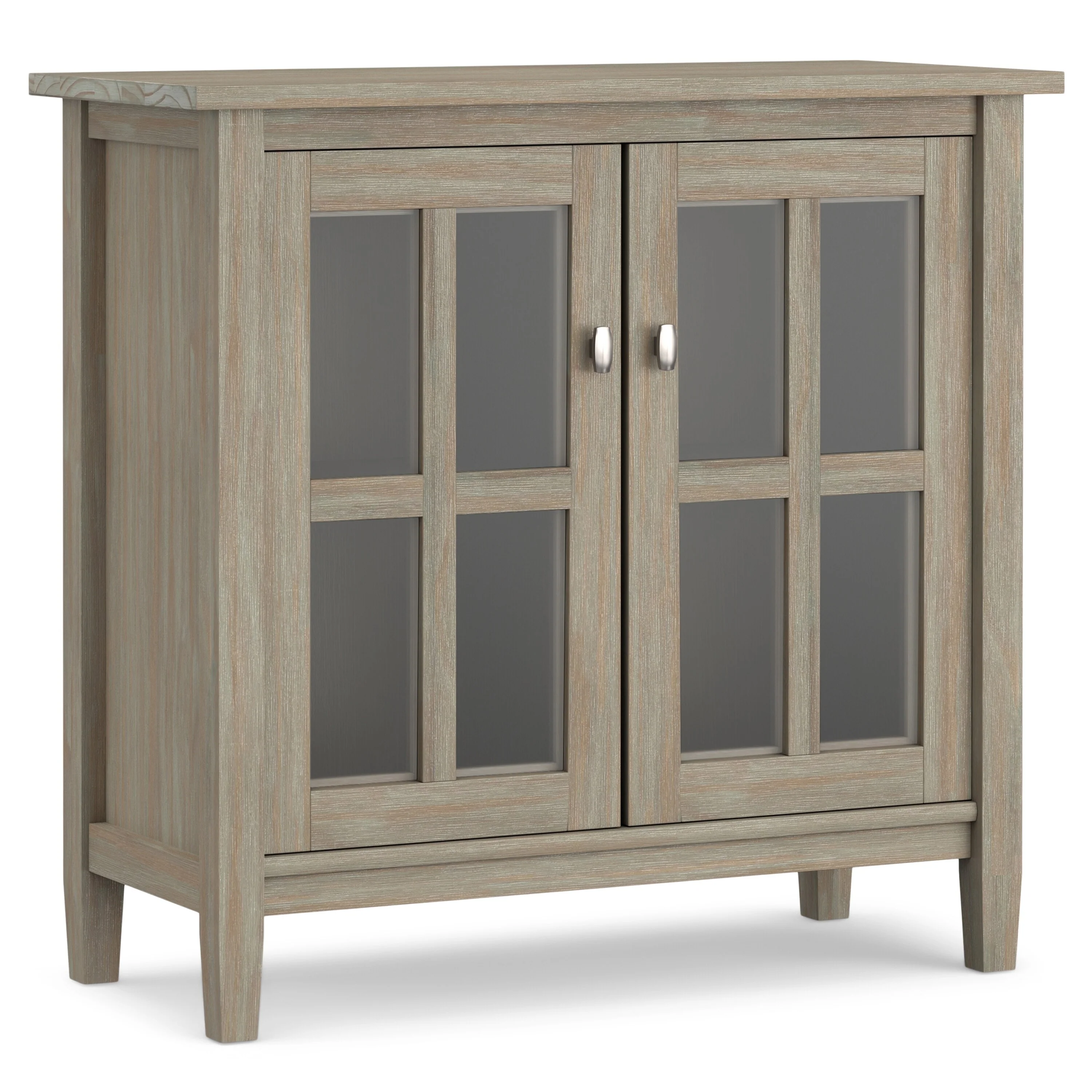 WYNDENHALL Norfolk SOLID WOOD 32 inch Wide Transitional Low Storage Cabinet - 32w x 14d x 31 h