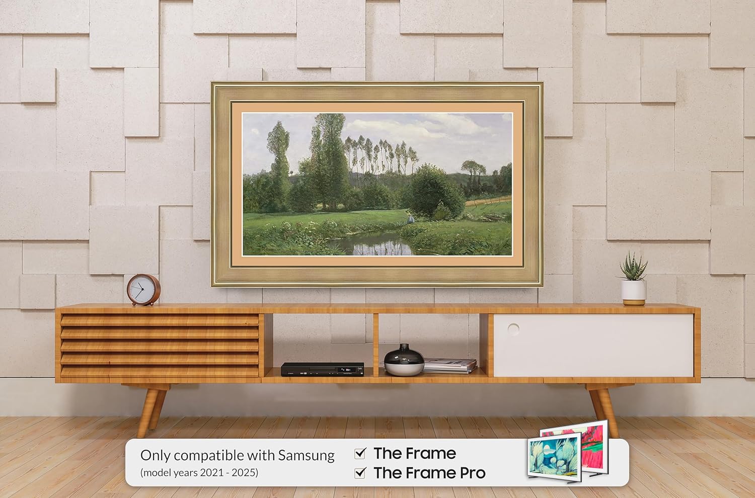 Champagne 65 Premiere Deco TV Frame - Compatible ONLY with Samsung The Frame TV and Pro TVs (Fits 2021-2026  LS03A  LS03B LS03C LS03D LS03FA LS03FW)
