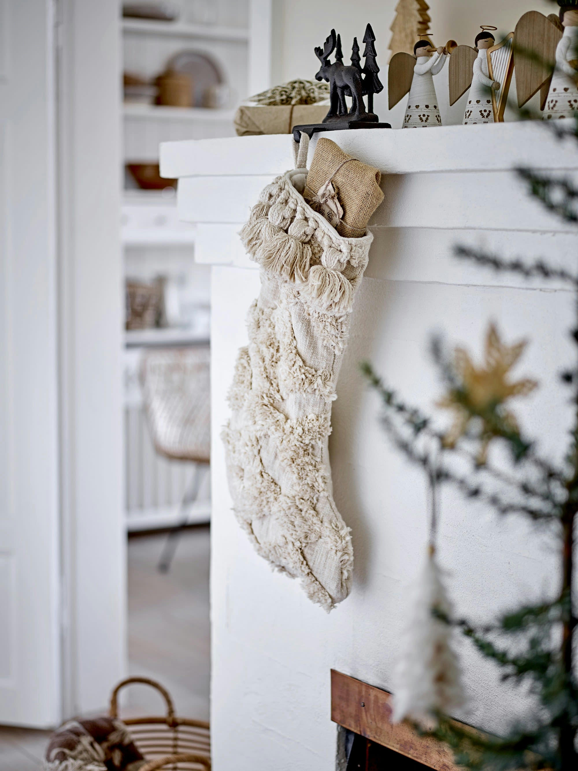 ABBA - Bougeoir en polyresin blanc H16cm