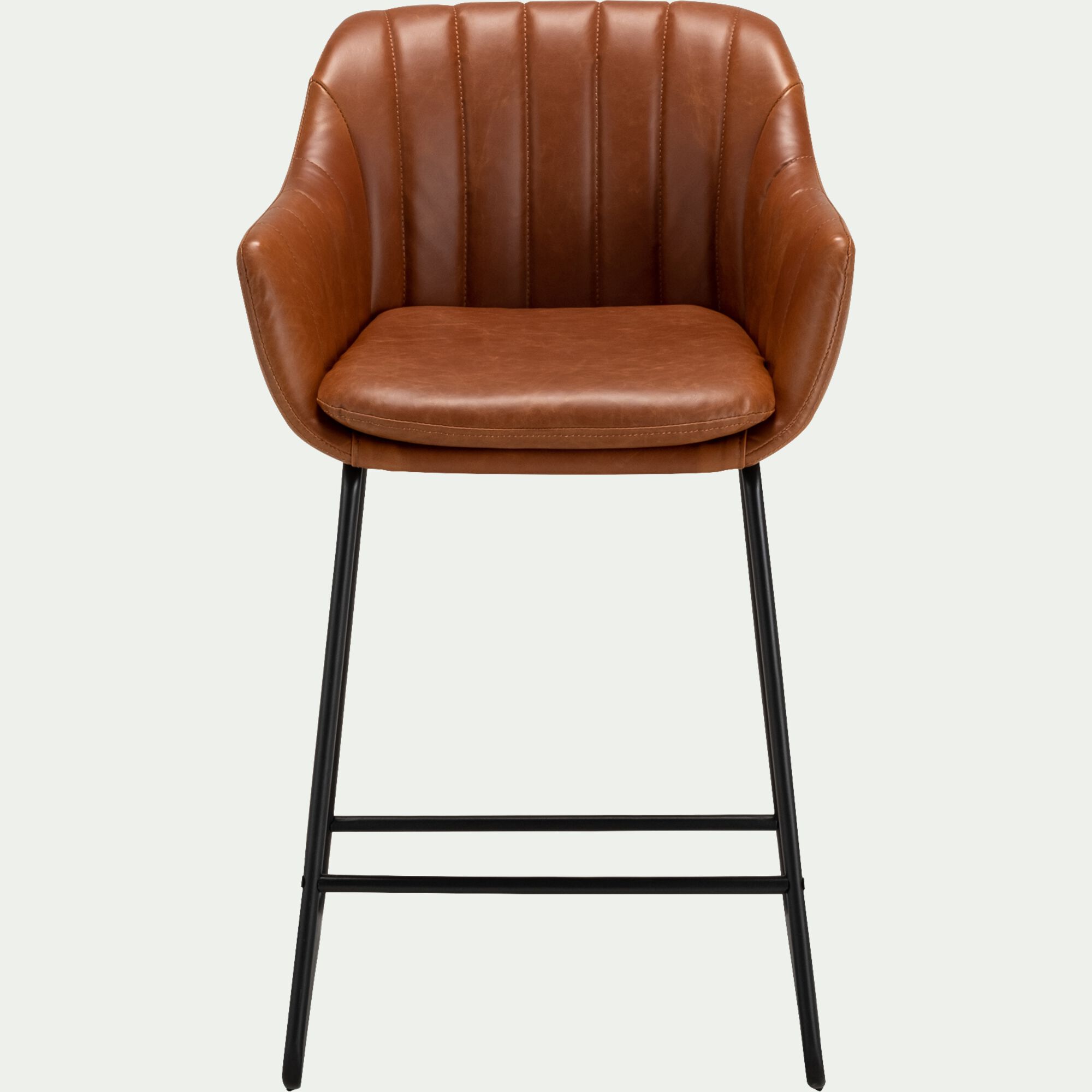 OLBIA - Chaise de bar avec accoudoirs en polyuréthane - marron