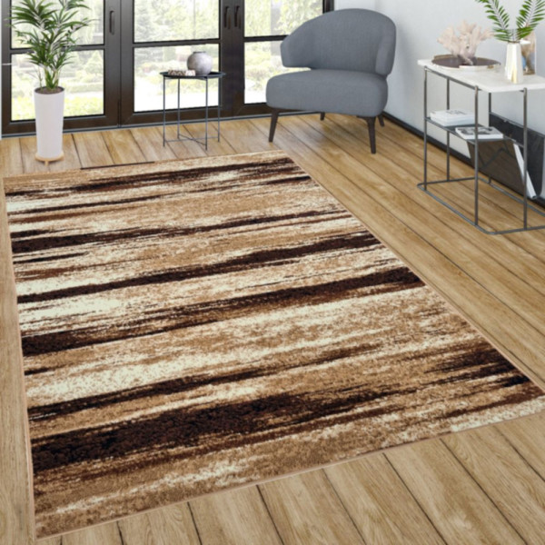 Dywan nowoczesny beżowy do salonu pokoju 014 - 70x1300 cm - modny solidny