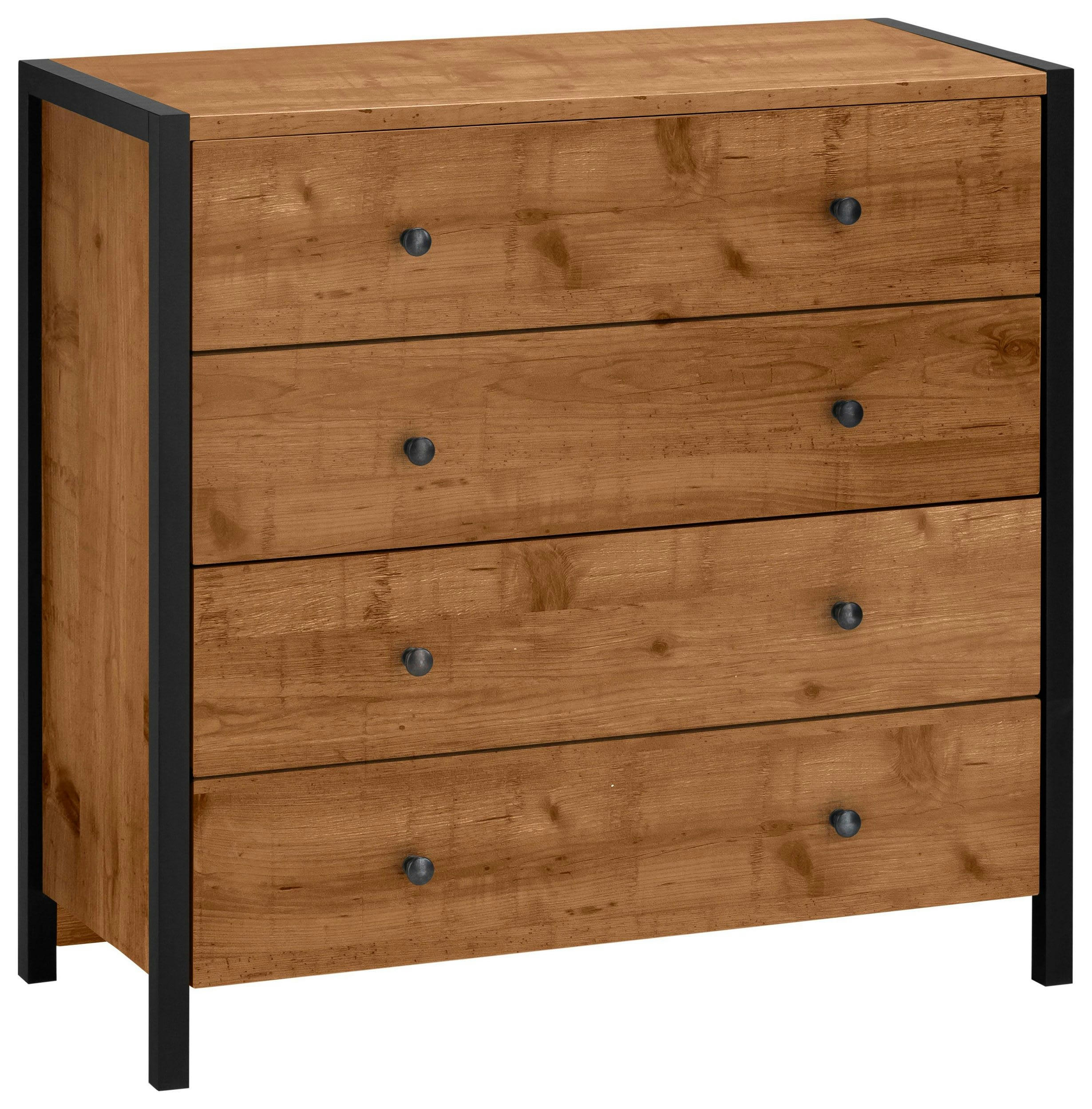 CHRIS - Commode avec 4 tiroirs effet chêne