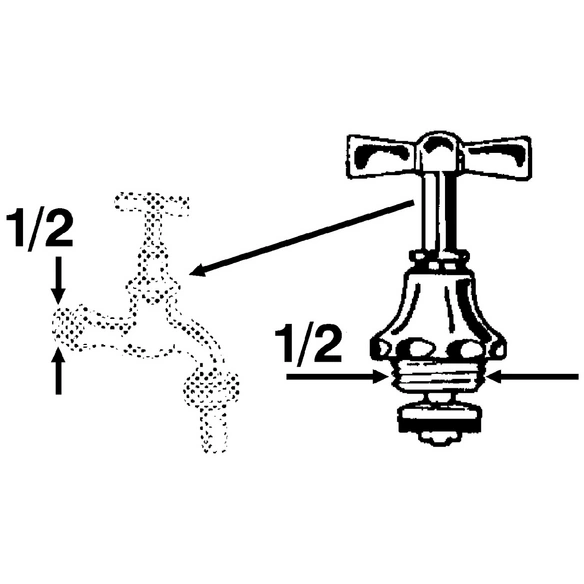 Sanitär-Oberteil, Messing, braun, 1/2