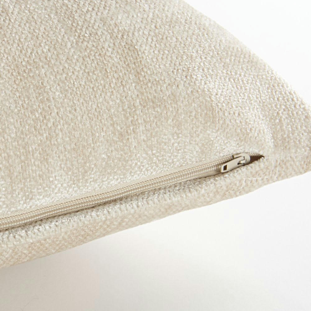 - Coussin en velours effet vieilli beige 45x45