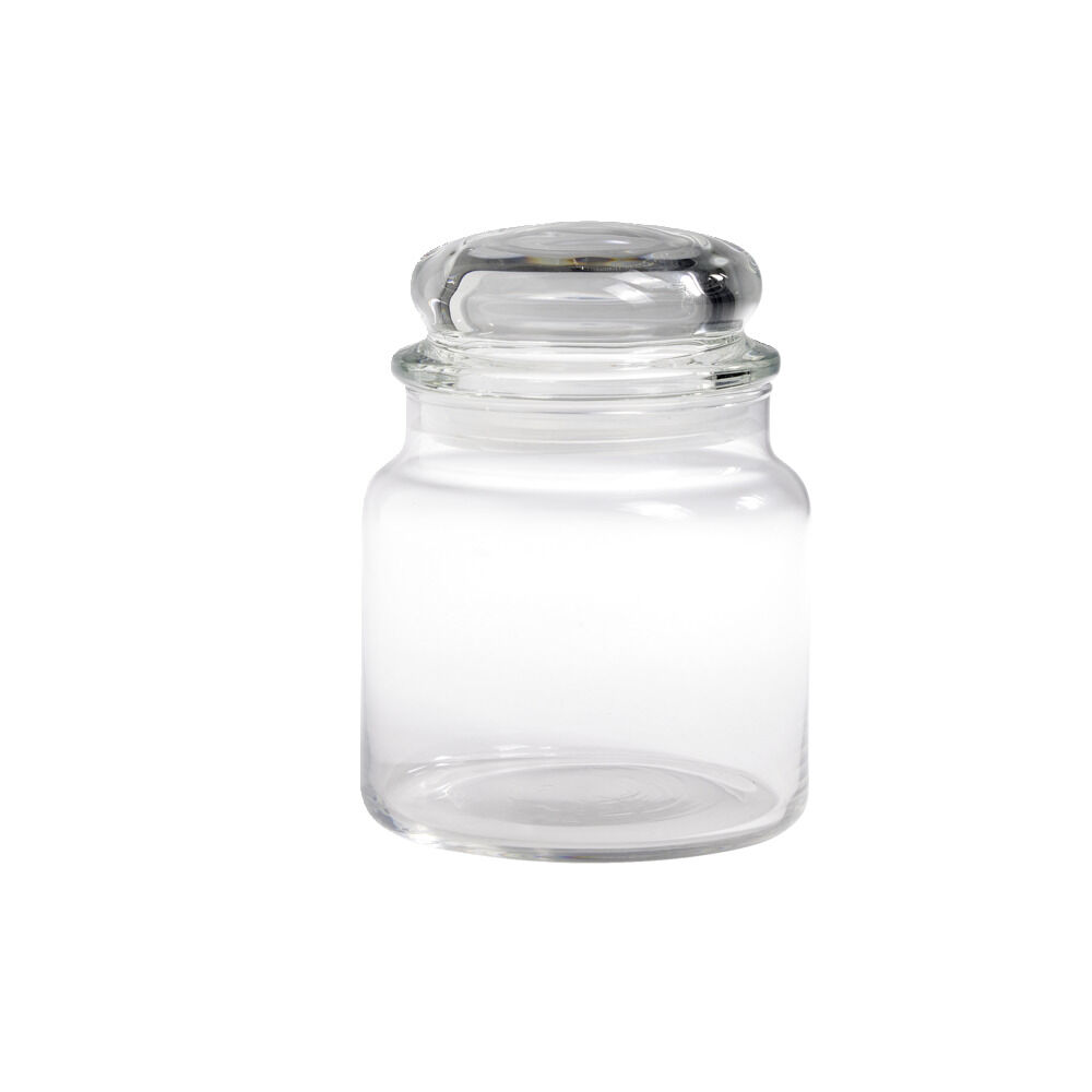 Bocal en verre transparent avec couvercle hermétique 500ml - H.13cm