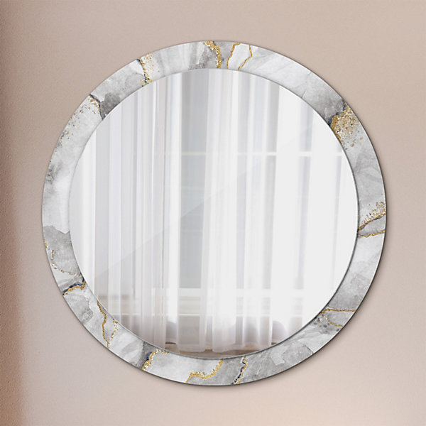 Miroir Circulaire avec Cadre Imprimé Décoratif Tulup 90 cm - 76 cm Motif Marbré