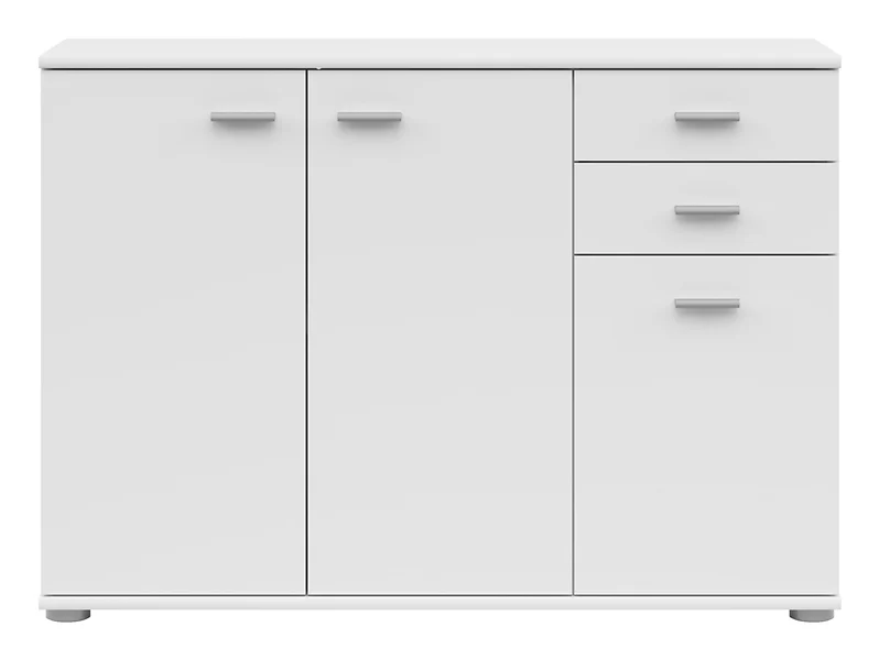 Komoda Noeda 106 cm z 3 drzwiami i 2 szufladami biała