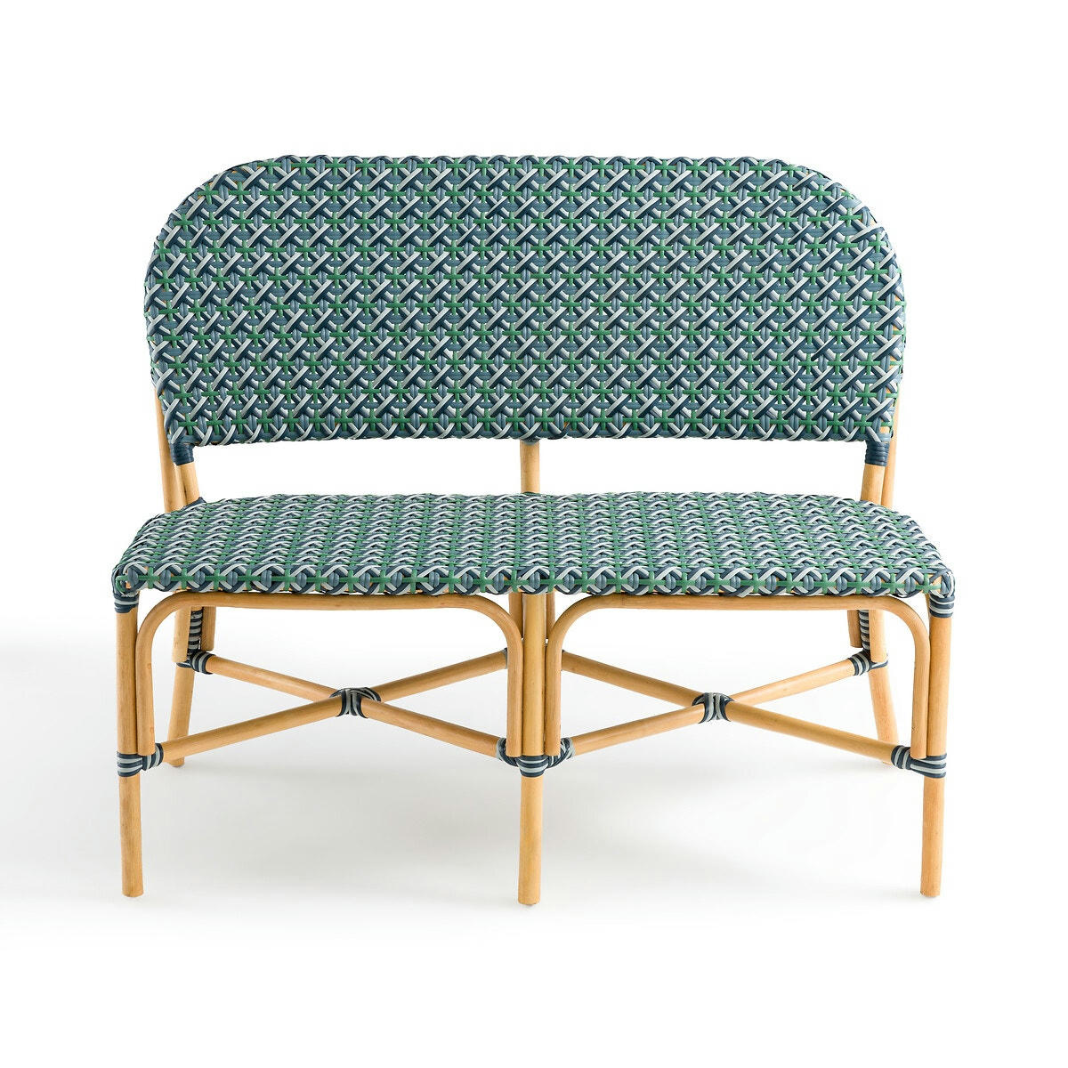 Banquette de table tressé et rotin, Musette