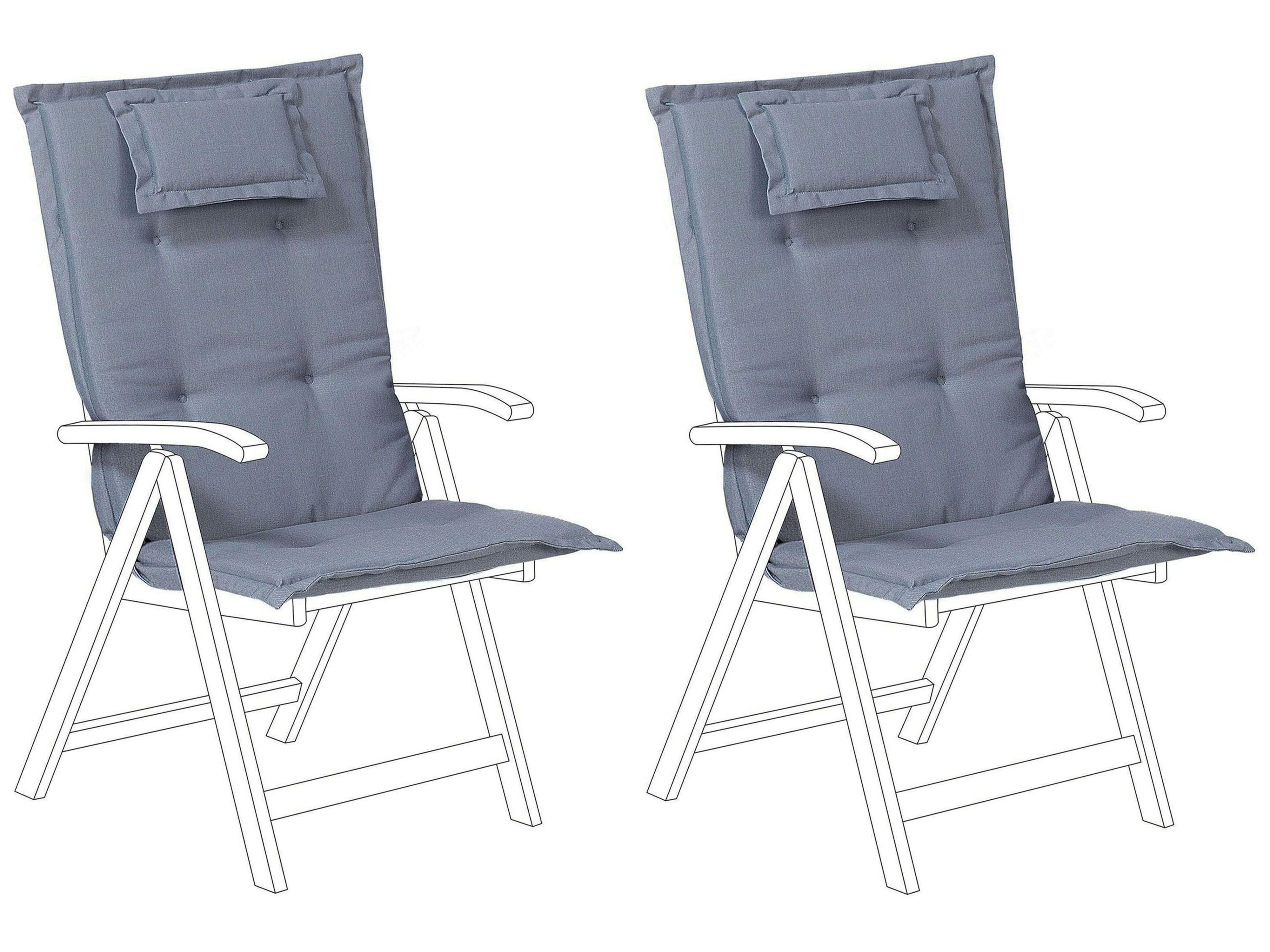 Set of 2 Back/Seat Cushions JAVA/AMANTEA 50 x 70 cm Blue