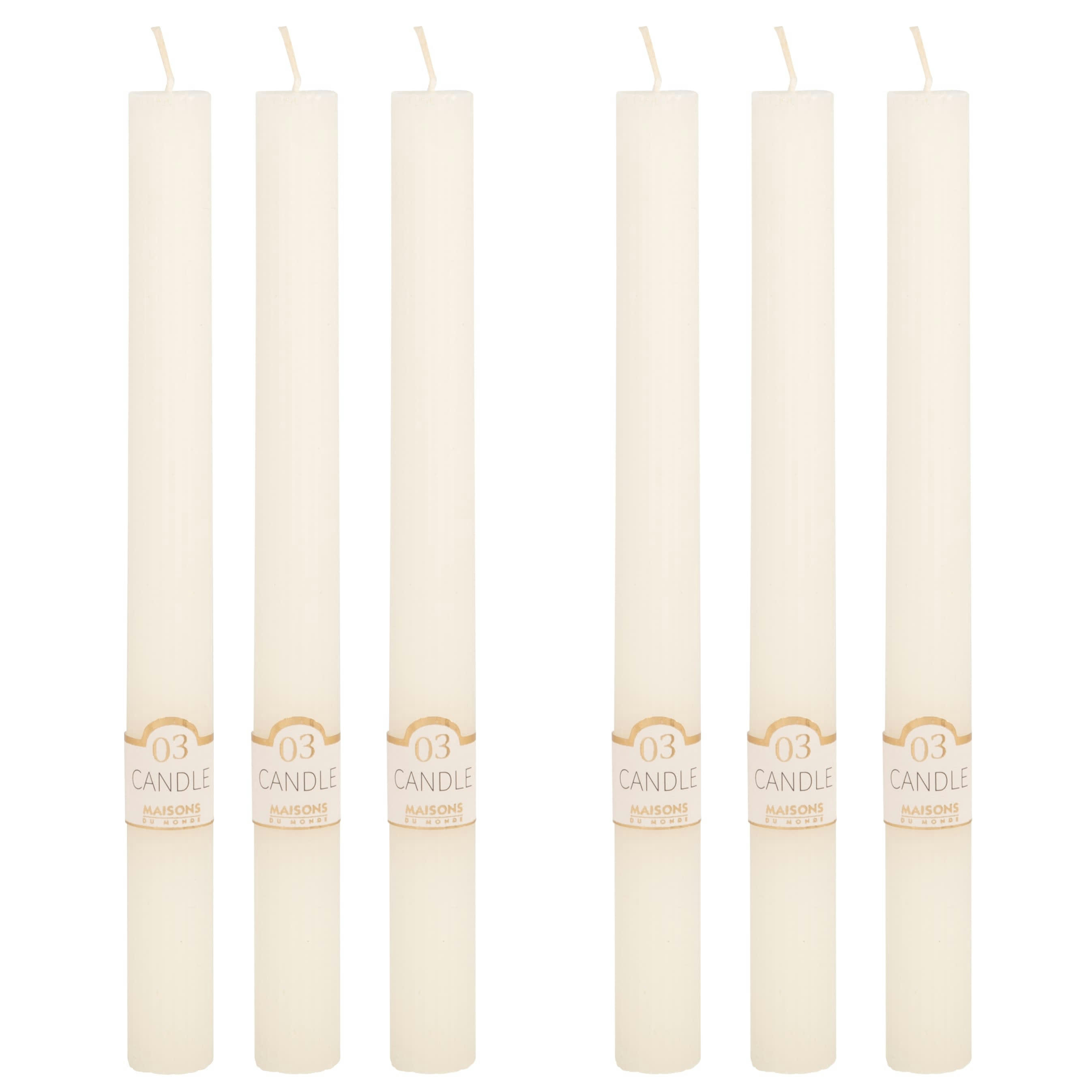 COLORAMA - Bougie longue blanche H24