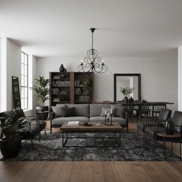 Lampa wisząca EDYLIT retro klasyczna czarna żyrandol 3xE14 HEKTOR 10-342