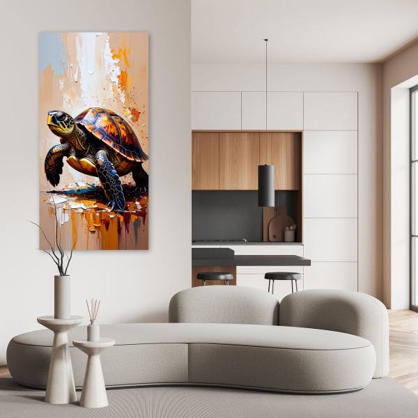 Feeby Obraz do kuchni salonu biura, Żółw Morze Ocean Natura 40x80