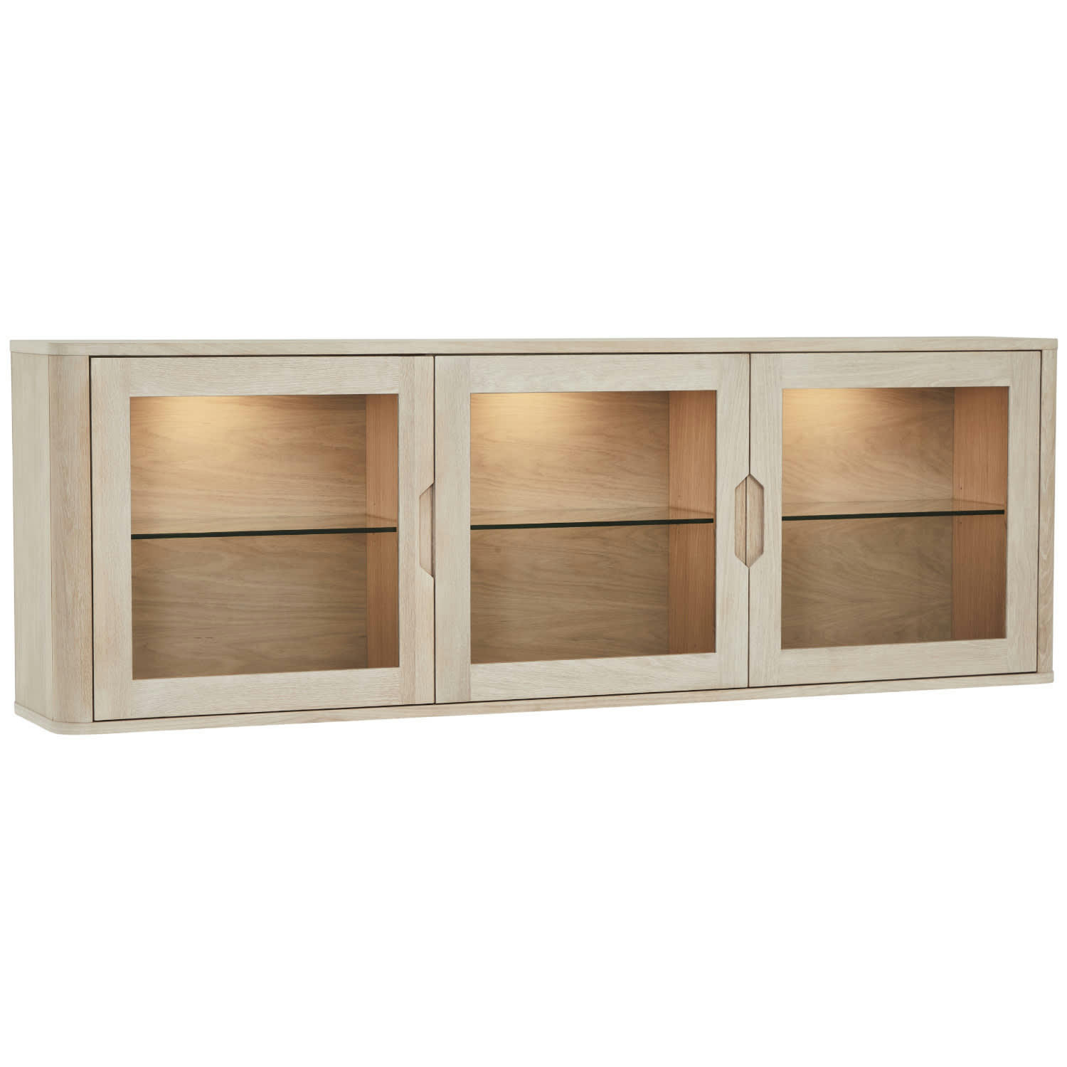 NYBORG - Armoire murale 3 portes en chêne massif clair