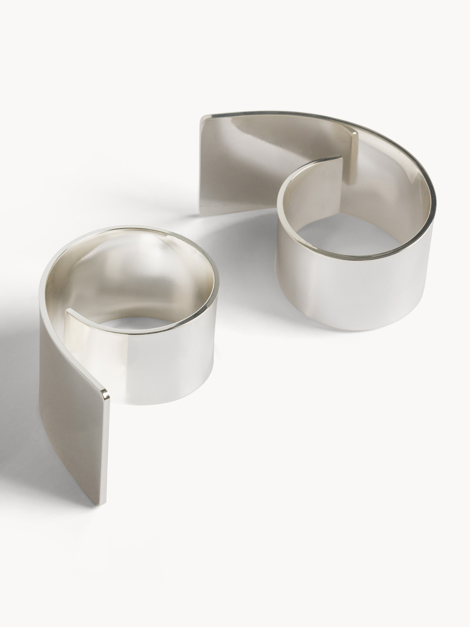 Set 2 portatovaglioli in silver plated