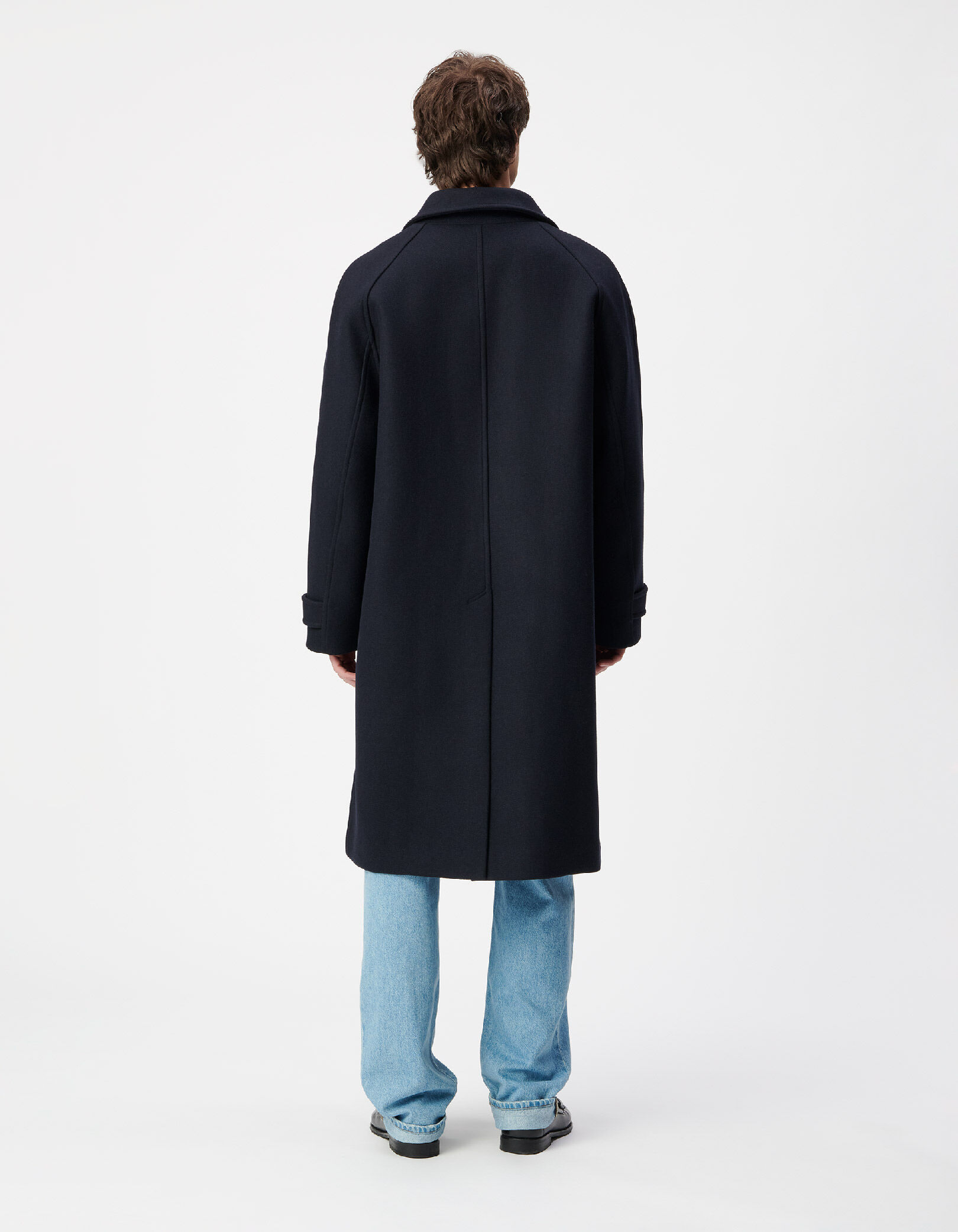 Manteau long bleu marine Homme