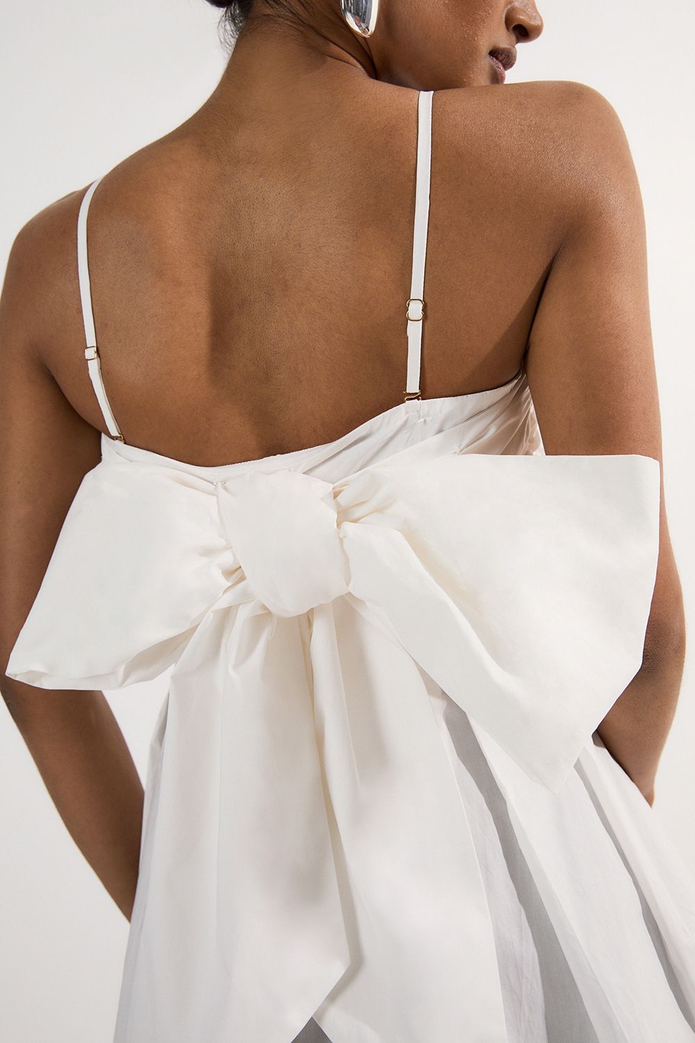 KarenMillen Cotton Poplin Bow Detail Woven Blouse
