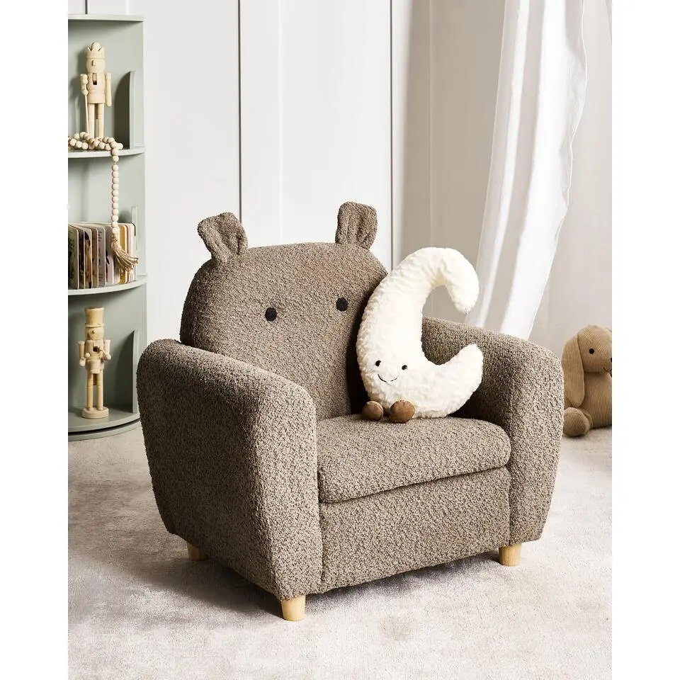 MARIBO - Kinderfauteuil - Bruin - Boucl&eacute;
