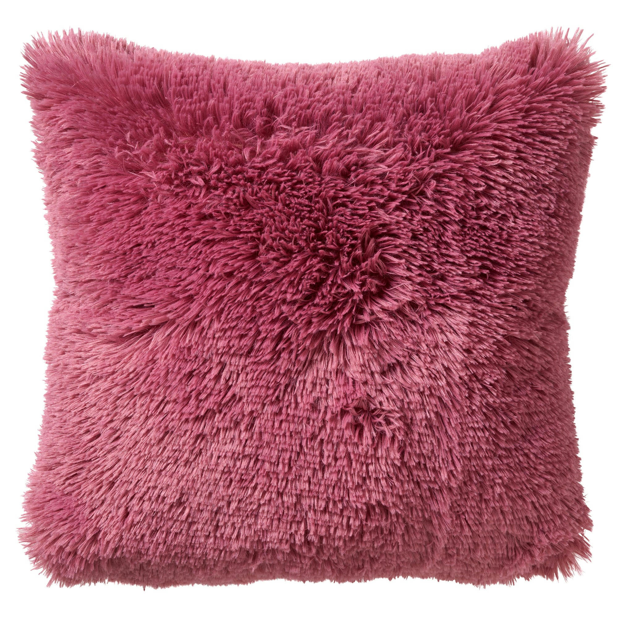 - Housse de coussin rose fausse fourrure-45x45 cm uni