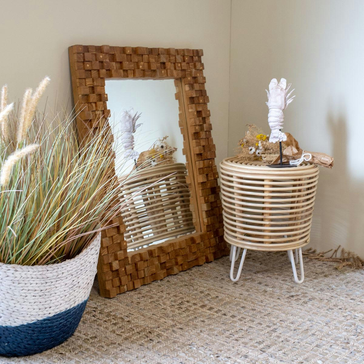 PANTAÏ - Miroir en teck effet mosaïque 70x90cm