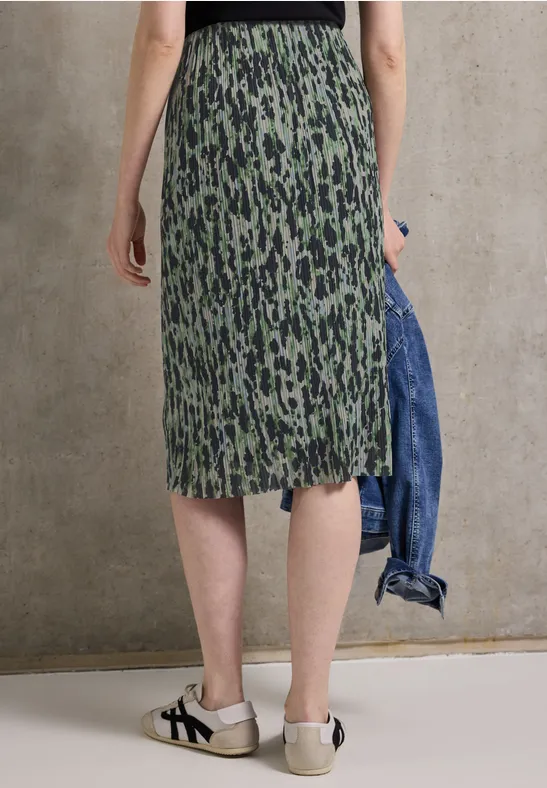 Bedruckter Plissée-Mesh-Rock