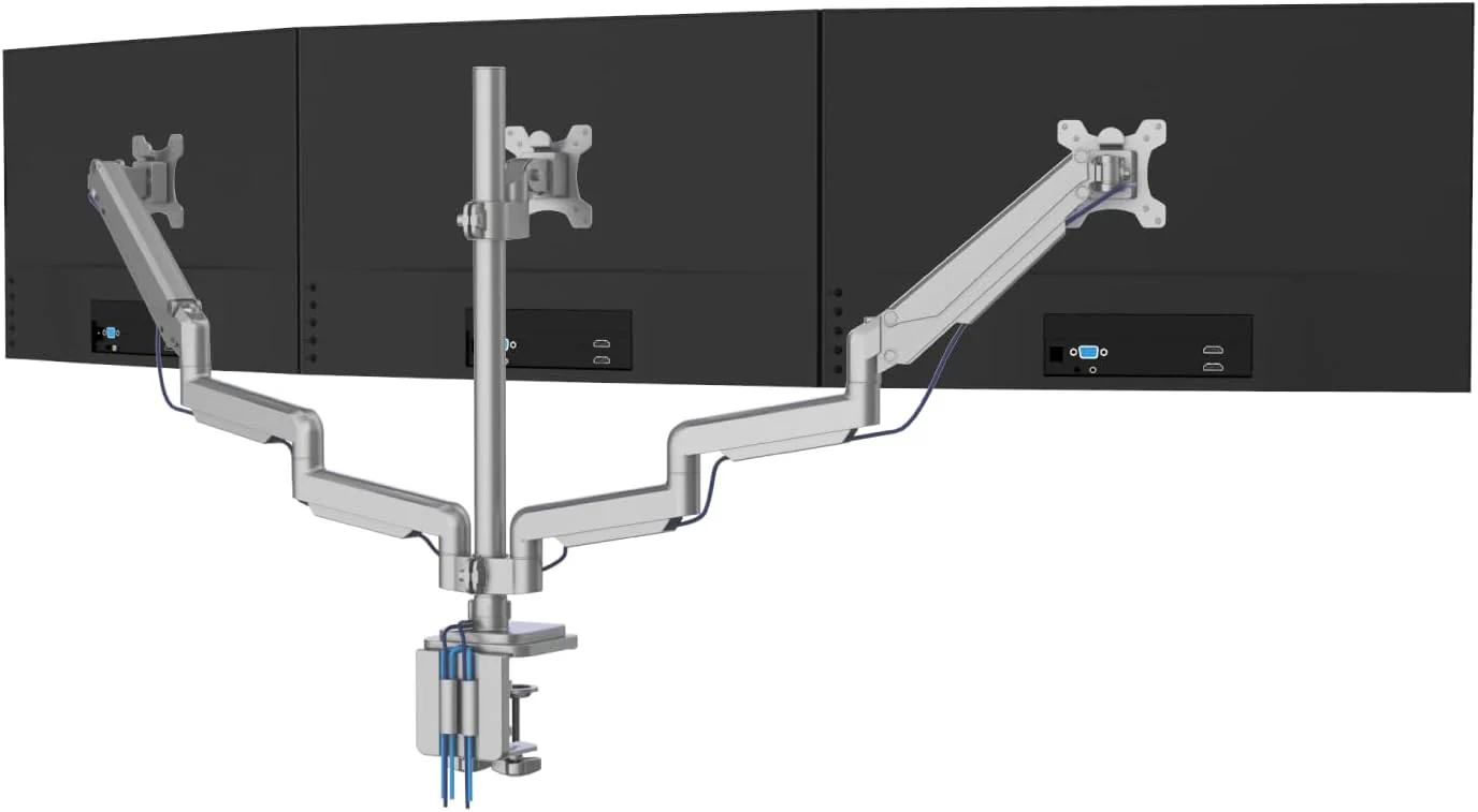 Triple Monitor Stand with USB  Adjustable Height, 2432 VESA 75/100mm