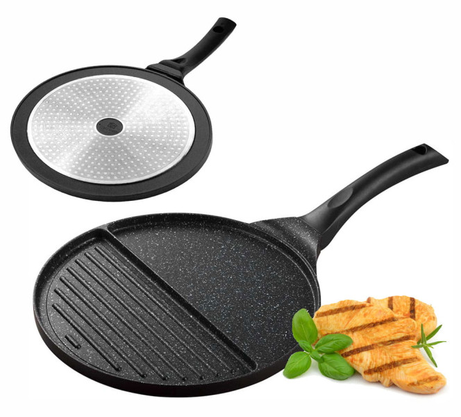 Patelnia grillowa dzielona 27cm nieprzywierająca KINGHOFF