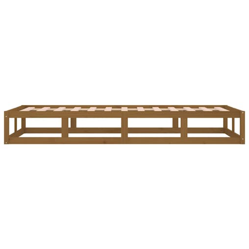 NNEVL Bed Frame Honey Brown 100x200 cm Solid Wood