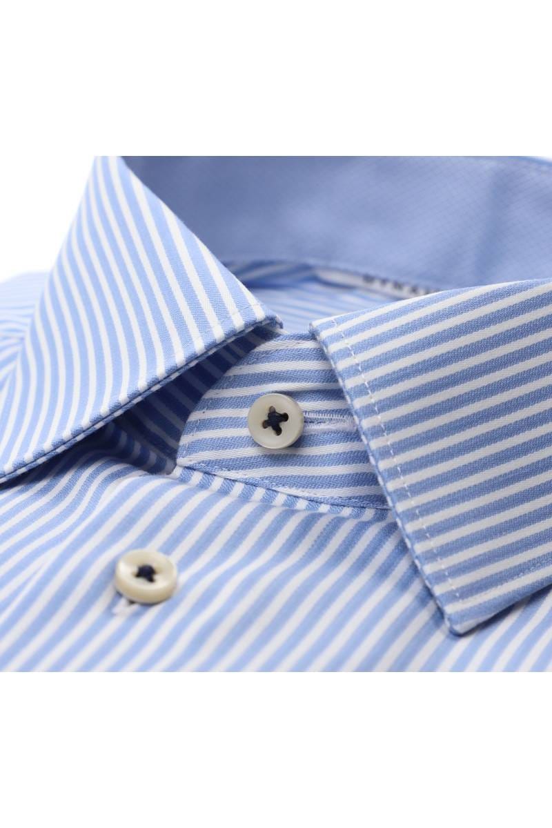 ETERNA Comfort Fit Hemd mittelblau, Gestreift (super langer Arm)