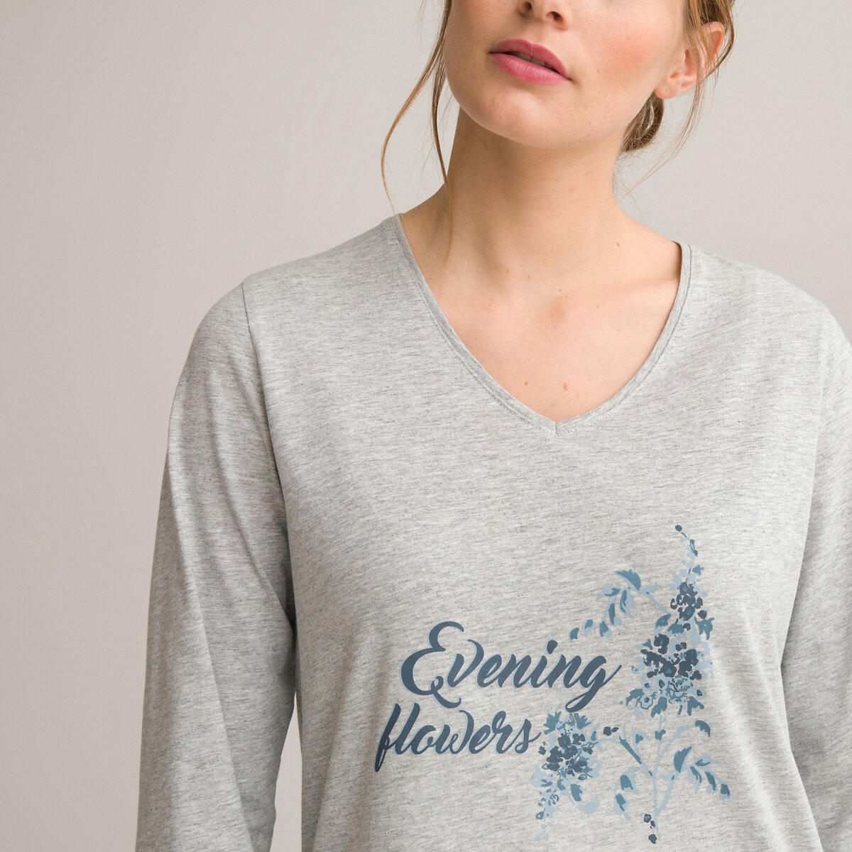 Pyjama imprimé, en coton, manches longues